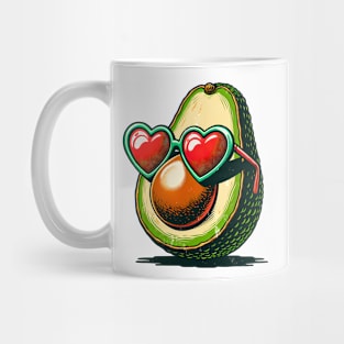 Avocado Love: Heart Shades Valentine's Day T-Shirt Mug